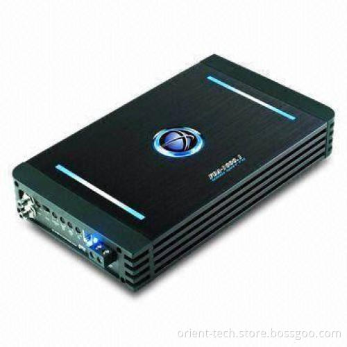 1,000Wx1 Car Amplifier with 50 to 500Hz at 12dB/Octave Low Pass Filter, Measures 265 x 176 x 50mm